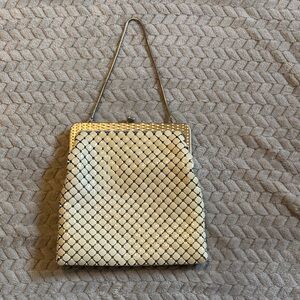 Vintage Art Deco Elegant Mesh Whiting & Davis Co.  Antique Small White Bag